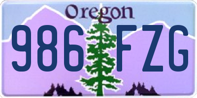 OR license plate 986FZG