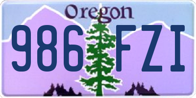 OR license plate 986FZI
