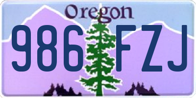 OR license plate 986FZJ