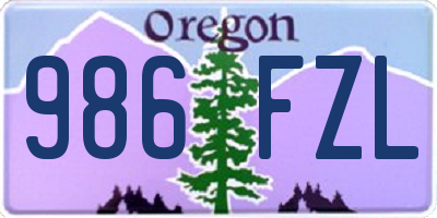 OR license plate 986FZL