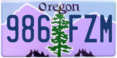 OR license plate 986FZM