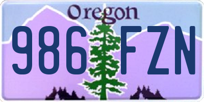 OR license plate 986FZN