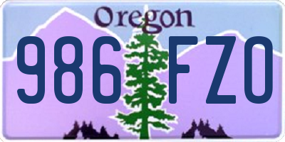 OR license plate 986FZO