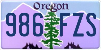 OR license plate 986FZS