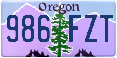 OR license plate 986FZT