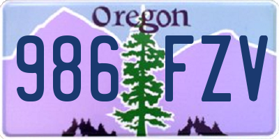 OR license plate 986FZV