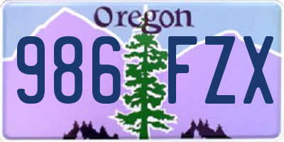 OR license plate 986FZX