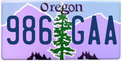 OR license plate 986GAA