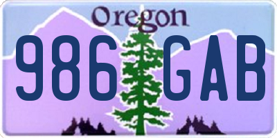 OR license plate 986GAB