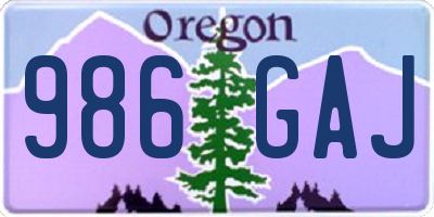 OR license plate 986GAJ
