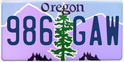 OR license plate 986GAW