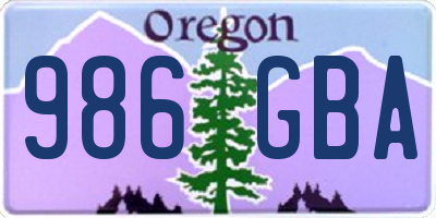 OR license plate 986GBA
