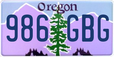 OR license plate 986GBG