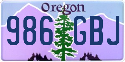 OR license plate 986GBJ