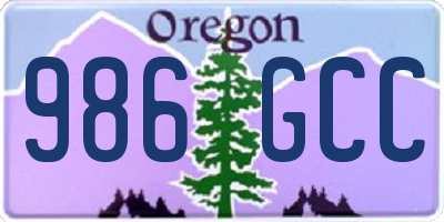 OR license plate 986GCC