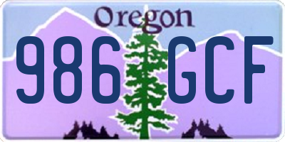 OR license plate 986GCF