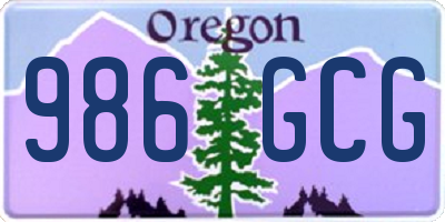 OR license plate 986GCG