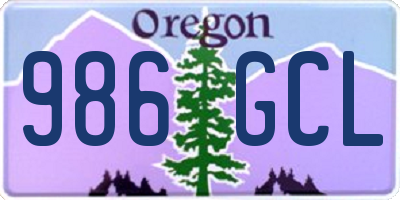OR license plate 986GCL