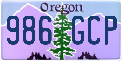 OR license plate 986GCP