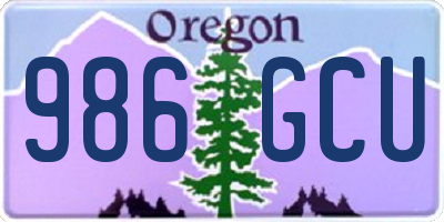 OR license plate 986GCU