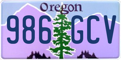OR license plate 986GCV