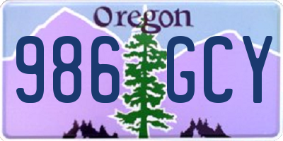 OR license plate 986GCY