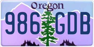 OR license plate 986GDB