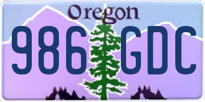 OR license plate 986GDC