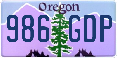 OR license plate 986GDP