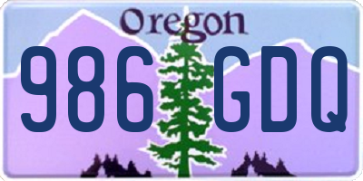 OR license plate 986GDQ