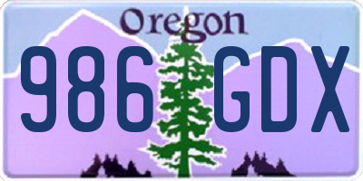 OR license plate 986GDX