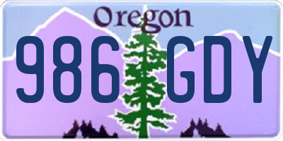 OR license plate 986GDY