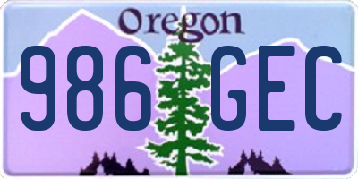 OR license plate 986GEC