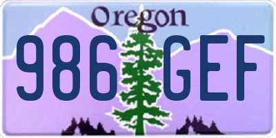 OR license plate 986GEF