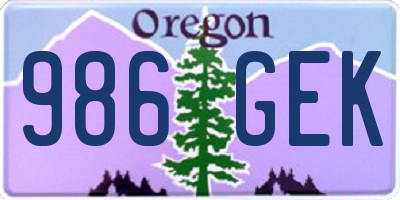 OR license plate 986GEK