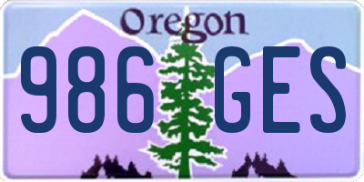 OR license plate 986GES