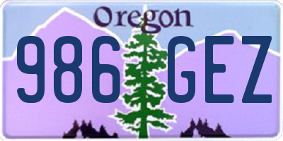 OR license plate 986GEZ