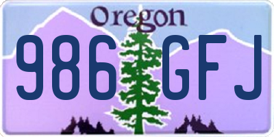 OR license plate 986GFJ