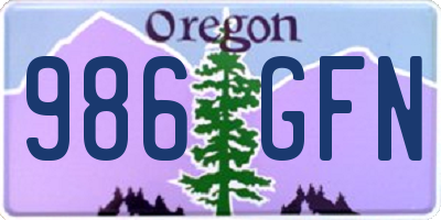 OR license plate 986GFN