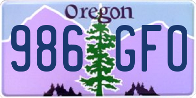 OR license plate 986GFO