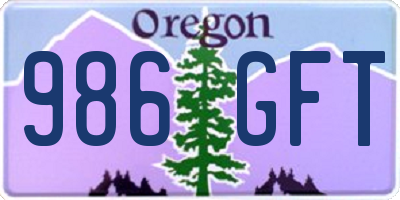 OR license plate 986GFT