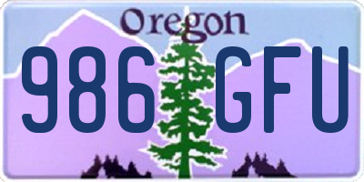 OR license plate 986GFU