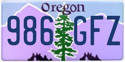 OR license plate 986GFZ