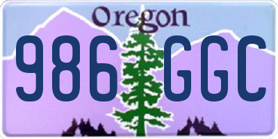 OR license plate 986GGC