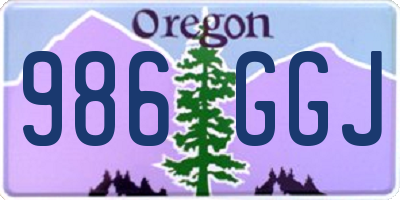OR license plate 986GGJ