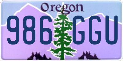 OR license plate 986GGU