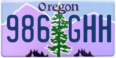 OR license plate 986GHH