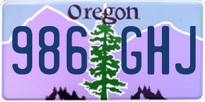 OR license plate 986GHJ