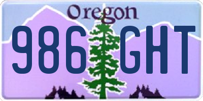 OR license plate 986GHT