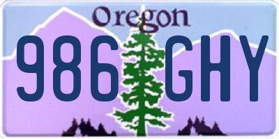 OR license plate 986GHY